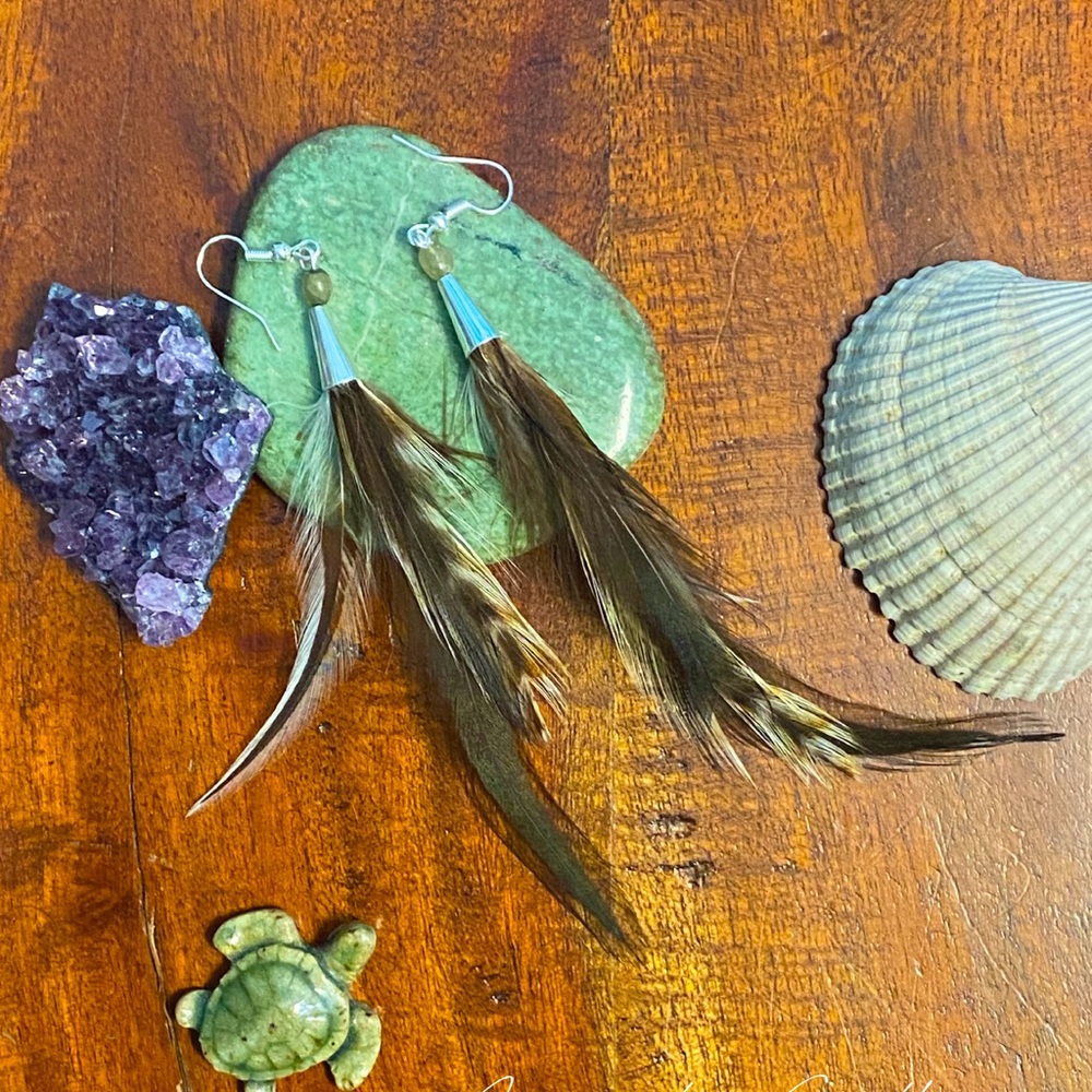 Natural Feather Earrings